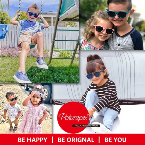 Miniatura 6 de PolarSpex - Lentes de sol para niños pequeños con protección UV – Lentes de sol polarizados irrompibles para niños y niñas de 2 a 8 años con estuche