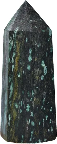 Miniatura 2 de AMOYSTONE Torre de piedra curativa, varita grande de piedra esmeralda, obelisco de punta hexagonal, irregular, 1.7-2 libras, meditación espiritual