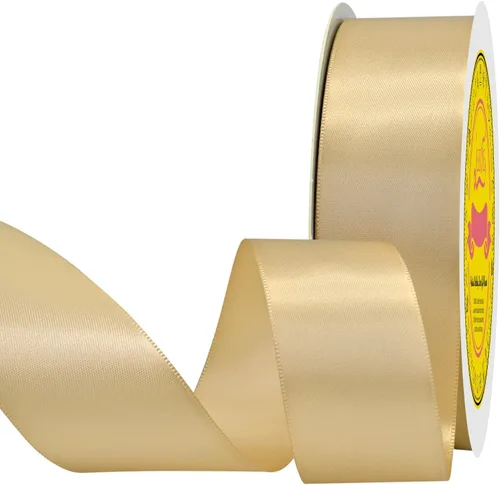 Miniatura 45 de Cinta de satén blanca antigua de doble cara de 1-1/2 pulgadas x 50 yardas, cinta de poliéster para envolver regalos, día de San Valentín, bodas