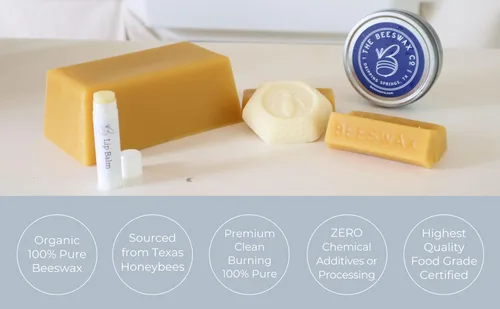 Miniatura 4 de Barra de Cera de Abejas Pura de The Beeswax Co de Texas - Ultra Limpia - Naturalmente Filtrada y con Aroma a Miel - Cera de Abejas Amarilla de Grado