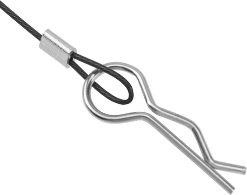 Miniatura 4 de ShareGoo - Paquete de 8 clips de metal en R con cuerda antipérdida de acero para carrocería RC compatible con 1/8 1/10 Traxxas HSP Arrma Axial Negro