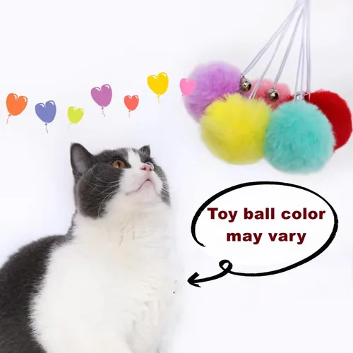 Miniatura 6 de SHENGOCASE Hamaca tipo tumbona para nido beige de 13 pulgadas para reemplazo de torre de árbol de gato, paquete de 5 juguetes de bolas colgantes