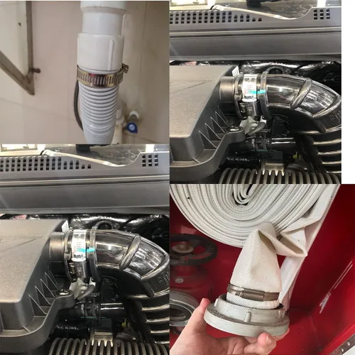 Miniatura 5 de Abrazadera de manguera, paquete de 10 abrazaderas de manguera de engranaje helicoidal de acero inoxidable 304 ajustable de 6 a 2.008 in, abrazaderas