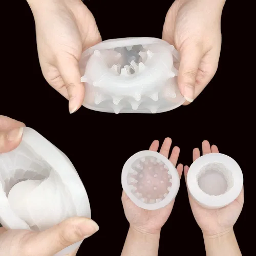 Miniatura 6 de 2 moldes de vela de silicona, moldes de vela de resina de pilar cilíndrico para hacer velas, taburete redondo 3D para sofá de silicona para velas