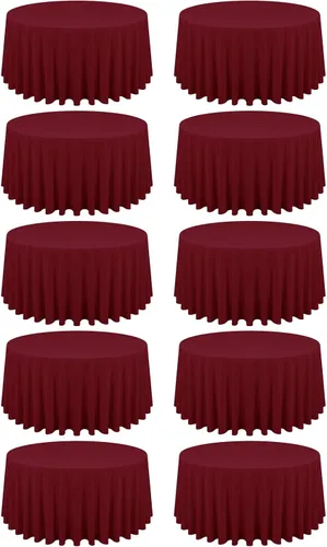 Miniatura 119 de Paquete de 10 manteles de poliéster de 60 x 102 pulgadas, manteles de poliéster beige para mesas rectangulares de 6 pies, resistentes a las manchas