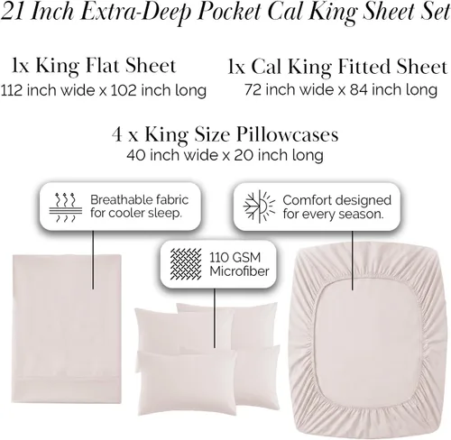 Miniatura 404 de Southshore Fine Living, Inc. Juego de 7 piezas de sábanas King divididas para cama ajustable, juego de sábanas King divididas con bolsillo de 21