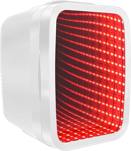 Miniatura 8 de FANSEXPERT Mini nevera, refrigerador pequeño de 4 litros/6 latas con luz LED regulable, mini enfriador y calentador portátil de CA/CC, refrigerador
