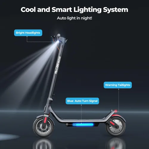 Miniatura 6 de MEGAWHEELS Electric Scooter,Electric Scooter Adults Teens,10in Pneumatic Tires,350/500/600W Motor,19/31 Miles Range,15.5mph E Scooter with Smart APP