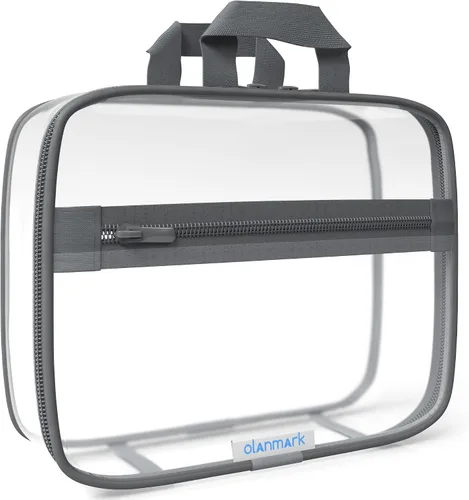 Miniatura 7 de Olanmark Neceser transparente - Bolsa de maquillaje de PVC - Estuche de viaje grande transparente para cosméticos - Cubo de embalaje transparente