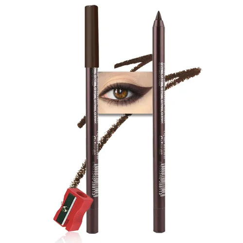 Miniatura 8 de Kaely Lápiz Delineador de Ojos en Gel para Mujeres, Delineador de Ojos Negro Natural Impermeable a Prueba de Manchas con Sacapuntas, Delineadores