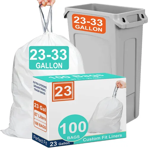 Miniatura 10 de Code M - 100 bolsas de basura resistentes con cordón reforzado para Reliable1st de 8-12 galones / 40-55 litros compatibles con simpIehuman Code M