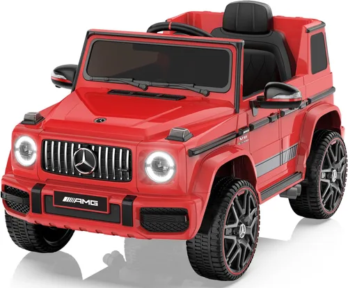 ANPABO Auto de juguete Mercedes-Benz G63 con licencia, para niños, 12 V, con control remoto para padres, aviso de batería baja, faro delantero LED,