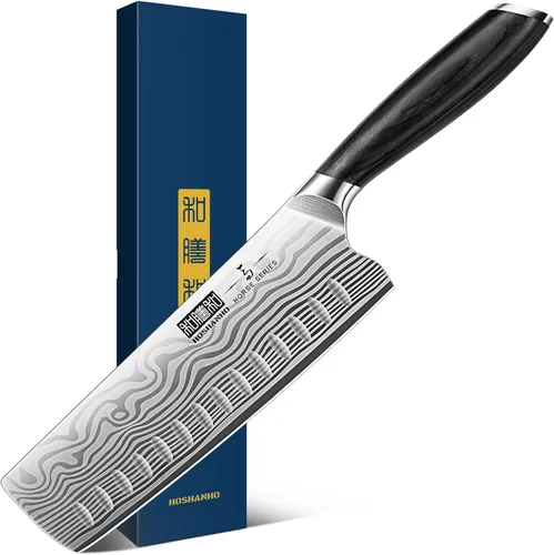 Miniatura 11 de HOSHANHO Cuchillo de chef de 8 pulgadas, cuchillo de cocina de acero en polvo de alto carbono ultra afilado, cuchillo de chef japonés profesional