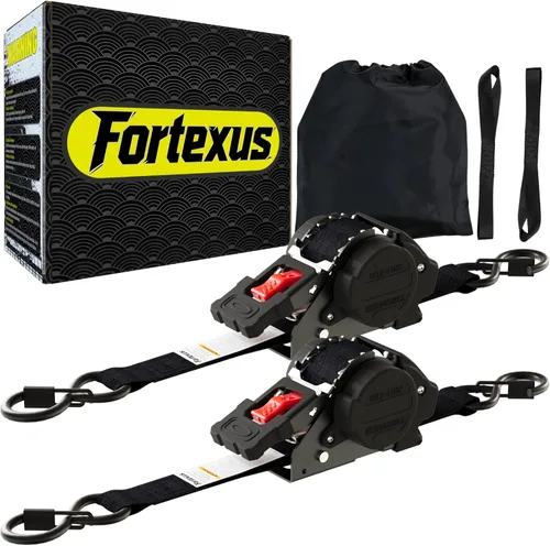 Correas de trinquete retráctiles de 1 pulgada x 12 pies, correas de trinquete retráctiles automáticas, 1760 libras, resistencia a la rotura para
