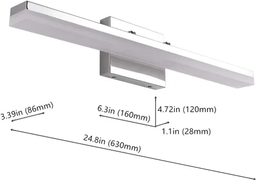 Miniatura 6 de mirrea Luz LED moderna de tocador de 24 pulgadas para iluminación de baño regulable 24w blanco cálido