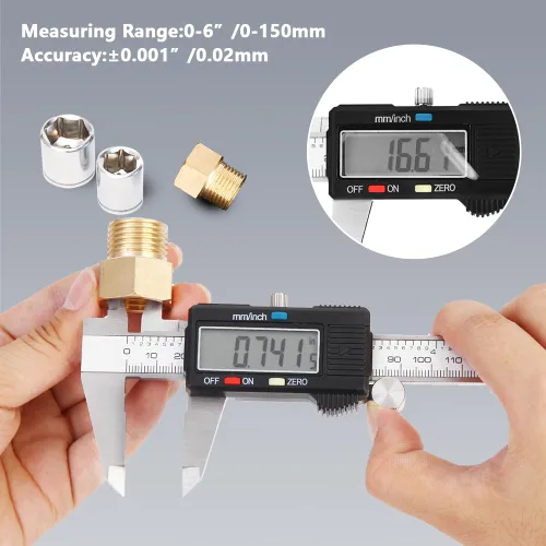 Miniatura 2 de Calibre digital herramienta de medición, calibre vernier digital de acero inoxidable, calibradores de micrómetro con gran pantalla LCD, función