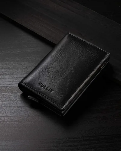 Miniatura 5 de VULKIT Tarjetero Pop Up Slim Wallet Cuero RFID Bloqueo Tarjetero Caja Hasta 8 Tarjetas de Crédito