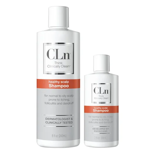 Miniatura 8 de CLn Champú con ácido salicílico – 3 onzas líquidas, champú anticaspa aclarante para cabello graso, picazón o cuero cabelludo escamoso propenso a