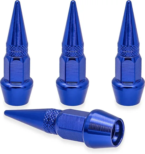 Miniatura 72 de 4 piezas de tapas de válvula de rueda con estilo púas, cubiertas universales de válvula de rueda de aleación de aluminio a prueba de polvo