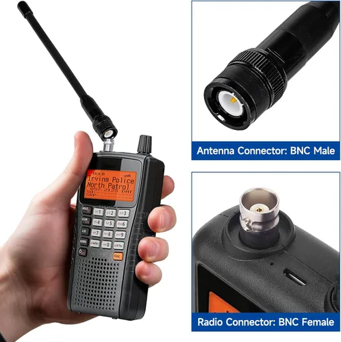 Miniatura 3 de Eightwood BNC - Antena de escáner de mano, paquete de 2 unidades de doble banda 144/430 MHz VHF UHF Antena de radio aficionado flexible de 6