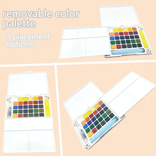 Miniatura 4 de Juego de pintura de acuarela, juego de pintura de viaje de colores vivos, juego de pintura fácil de agarrar, tamaño compacto, kit de acuarela con 18