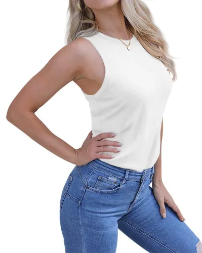 Miniatura 3 de GeGekoko Camisetas sin mangas con cuello redondo para mujer, para verano, casual, básicas