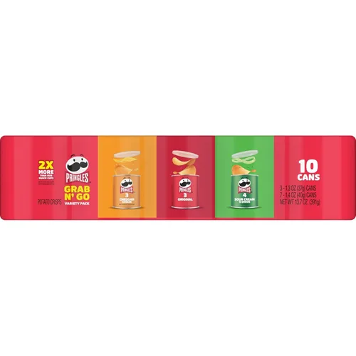 Miniatura 9 de Pringles - Patatas fritas, bocadillos para el almuerzo, paquete de variedad, paquete de 13.7oz (10 latas)