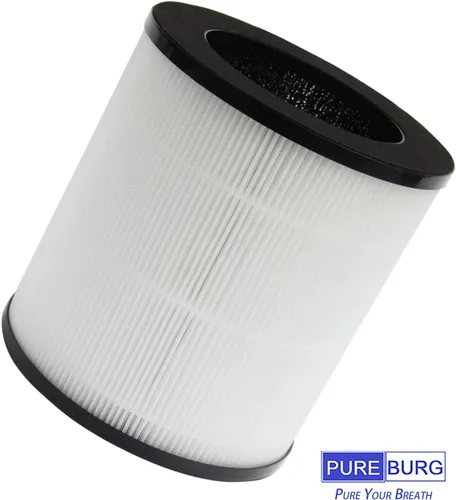 Miniatura 3 de PUREBURG Filtro de repuesto compatible con el purificador de aire silencioso QUIETPURE KJFC15, paquete de 2 filtros de carbón activado HEPA H13 de 3