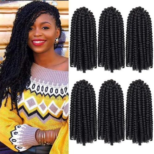 Miniatura 17 de Paquete de 2 cabello para trenzas en espiral de 8 pulgadas, cabello Spring Twist para rastas falsas, rastas de mariposa, cabello para trenzas, fibra