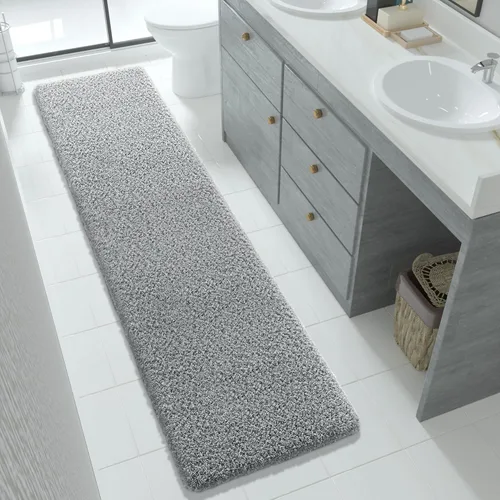 Miniatura 139 de Yimobra Alfombra de baño de felpa esponjosa, súper lanuda suave, cómoda, antideslizante, absorbente de agua, alfombra de baño de microfibra que se