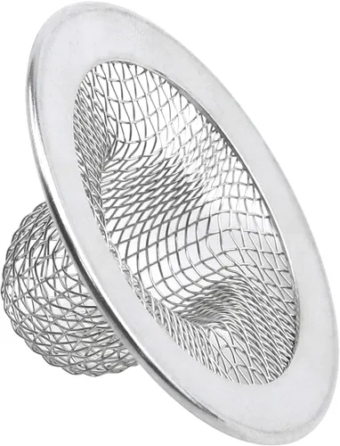 Miniatura 7 de Antrader Colador para fregadero de cocina, 2 piezas de acero inoxidable de 2 pulgadas de diámetro de malla de filtro redondo para baño, bañera