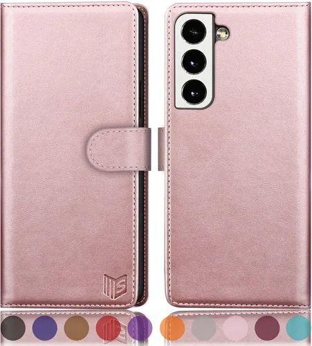 Miniatura 13 de SUANPOT Funda de piel tipo cartera para Samsung Galaxy S22 con bloqueo RFID, tarjetero para tarjetas de crédito, funda de teléfono con tapa tipo
