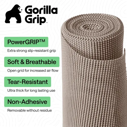 Miniatura 2 de GORILLA GRIP powerGRIP - Forro para estante de cajón y gabinete, agarre grueso y fuerte, forros no adhesivos que protegen armarios de cocina
