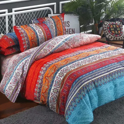 Miniatura 9 de Shatex Juego de edredón matrimonial de 3 piezas (86 x 82 pulgadas) para todas las estaciones, ultra suave, diseño bohemio occidental, edredón gris