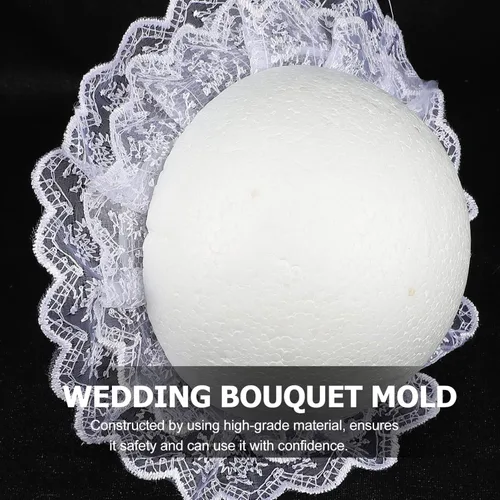 Miniatura 5 de STOBOK Soporte para ramo de boda con mango floral de espuma para ramos de novia, suministros de arreglos florales, 9 x 9 x 8 pulgadas, compacto
