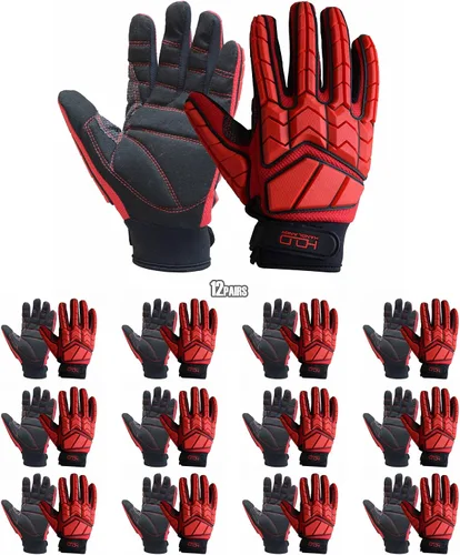 Miniatura 19 de HANDLANDY Anti Vibration Gloves, SBR Padding, TPR Protector, Mechanic Work Gloves