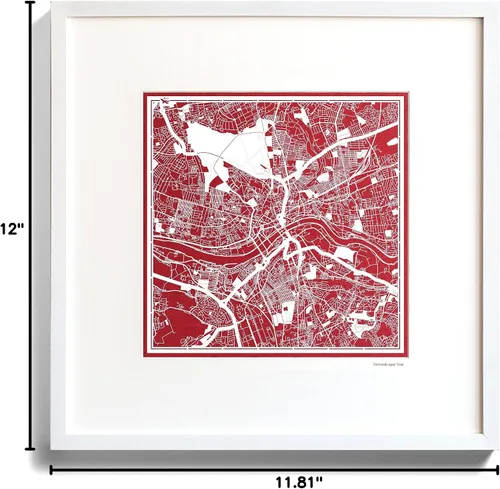 Miniatura 9 de O3 Design Studio Aberdeen - Mapa de papel cortado en papel blanco de 12 x 12 pulgadas