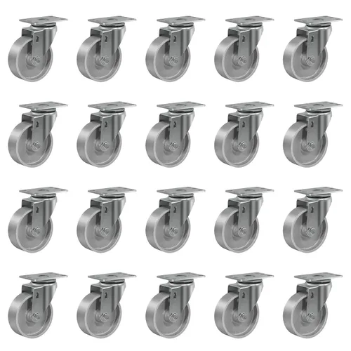 Miniatura 50 de Ruedas industriales resistentes de 3 x 1.25 pulgadas, capacidad de 350 libras, ruedas de hierro fundido y marco de acero para carros, carritos