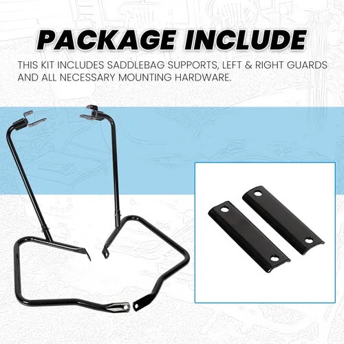 Miniatura 3 de ECOTRIC Barras protectoras de soporte para alforja compatibles con Harley Davidson Touring Street Road Glide FLH 2014-2024, color negro