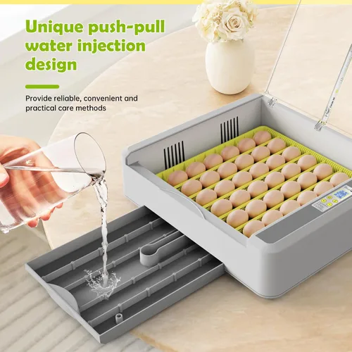 Miniatura 6 de Incubadora de huevos para incubar pollos, girador automático de 36 huevos con control de temperatura y humedad, vista panorámica multifuncional