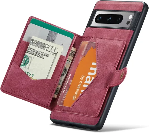 Miniatura 10 de Funda para Google Pixel 6 Pro, cartera magnética desmontable con ranura para efectivo, soporte de carga inalámbrica, función atril compatible
