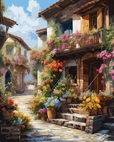 Tucocoo Pintura de paisajes para casa por números para adultos, principiantes, niños, montaña, natural, kit de pintura al óleo, manualidades para el