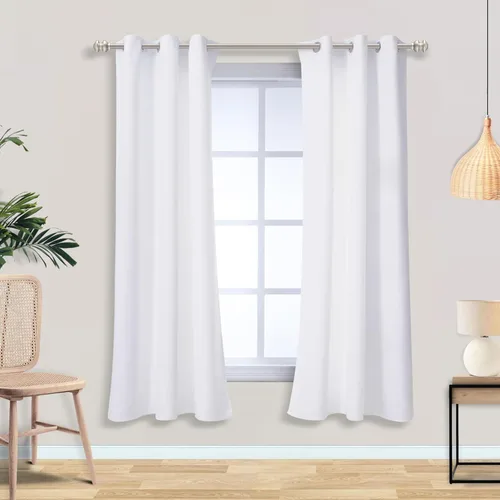Miniatura 34 de Mrs.Naturall Cortinas Azul Real para Dormitorio, Cortinas Opacas Cortas Medianas Azul Cobalto para Cocina Decoración de Habitación de Adolescentes