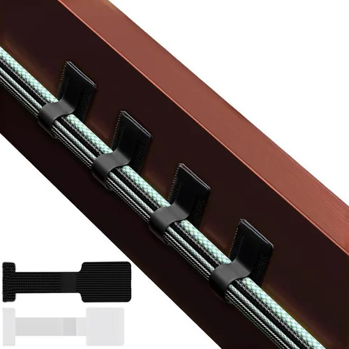Sujetacables de gancho y bucle, organización de cables debajo del escritorio, nuevo tipo ajustable de gancho estable, artículos esenciales para el