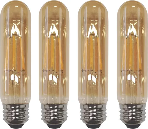 Miniatura 6 de Bombilla LED ámbar T10 E26, suave, regulable, T10, tubular, Edison, 2 W, 120 V, 2200 K, blanco cálido, 140 lúmenes, equivalente a 25 W, paquete de 4