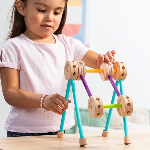 Miniatura 7 de Tinkertoy - Juego de construcción retro en lata - 50 piezas