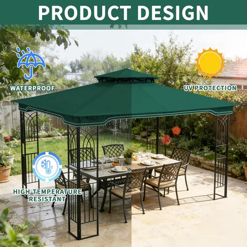 Miniatura 4 de SCOCANOPY Toldo de Repuesto para Cenador para Cenador de Patio Regency II de 10 x 12 pies, Modelo L-GZ798PST,A101004104,A101004105,(Verde Bosque)
