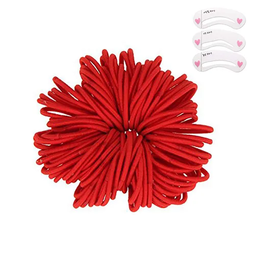 Coobbar 100 piezas de lazos elásticos para el cabello para mujer, cuerdas para coleta de caballo (rojo)
