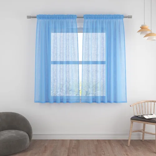 Miniatura 40 de UPOPO Paneles de Cortina Beige Pequeños Cortinas Transparentes de Gasa de 16 Pulgadas de Largo Cortinas de Cocina de Voile con Textura de Lino