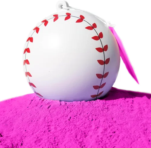 J&M Gender Reveal Béisbol para baby showers y fiestas de revelación - Polvo Holi 100% natural